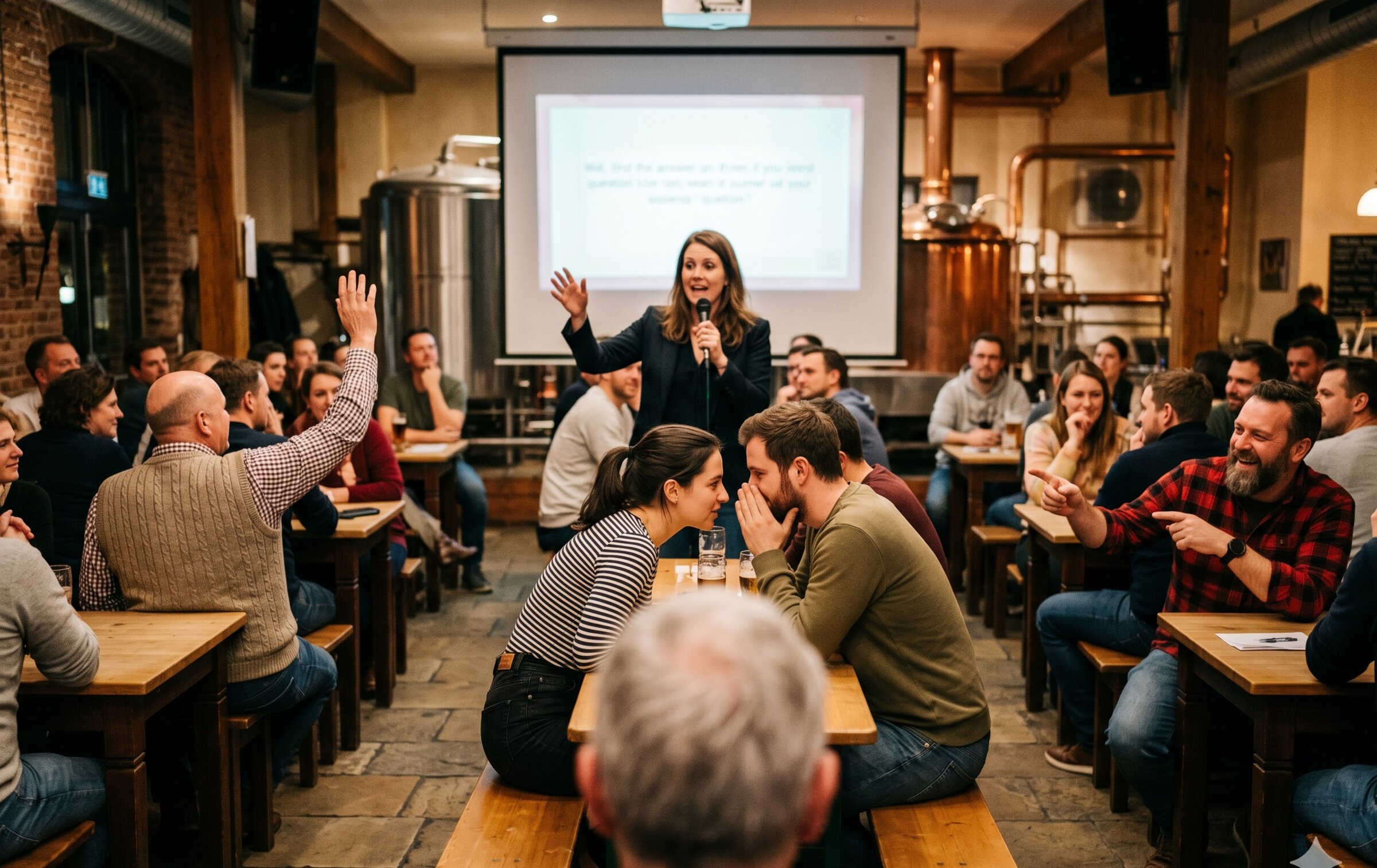 Teambuilding Quizshow: Tablet während des Teamevents